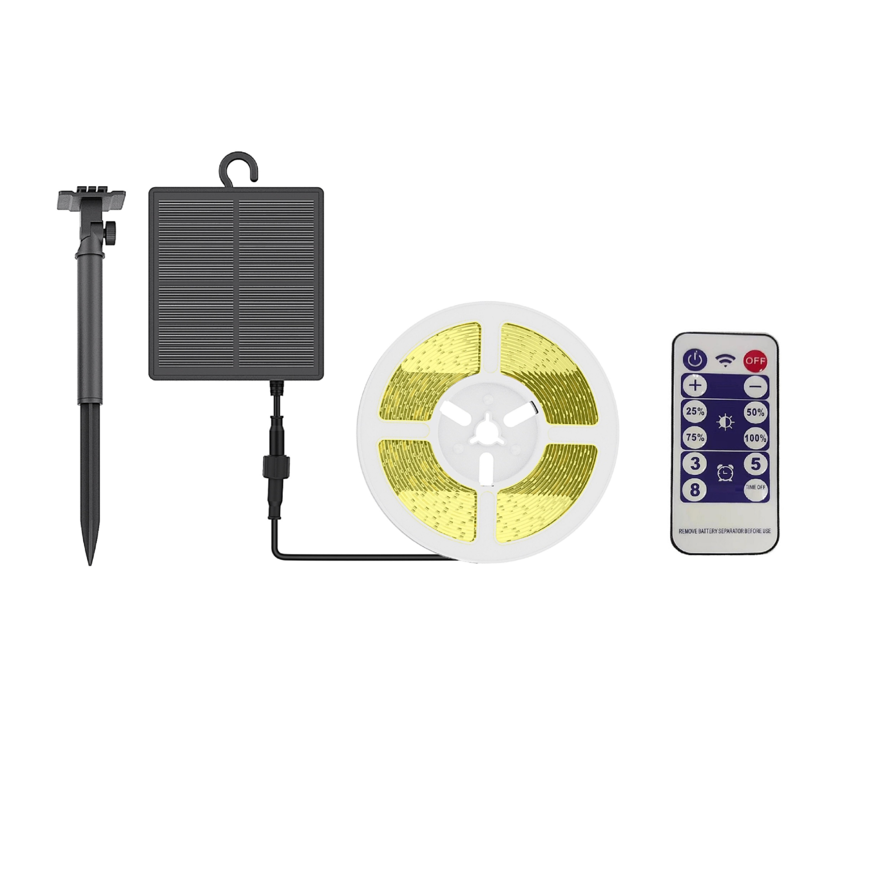 Solar LED Strip 5 m Cool White 6000 K IP65