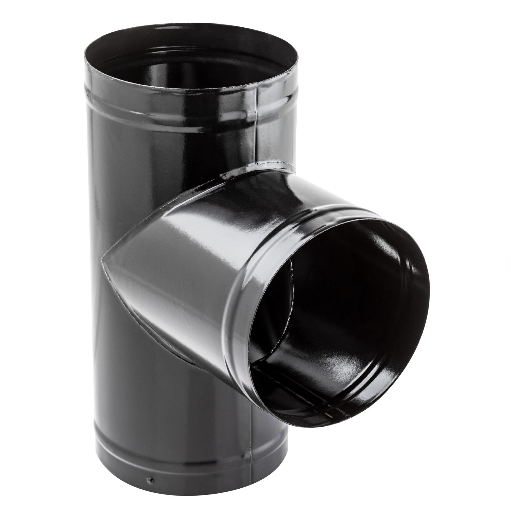 Vitrified Tee Connector Ø 150 mm – Black Finish