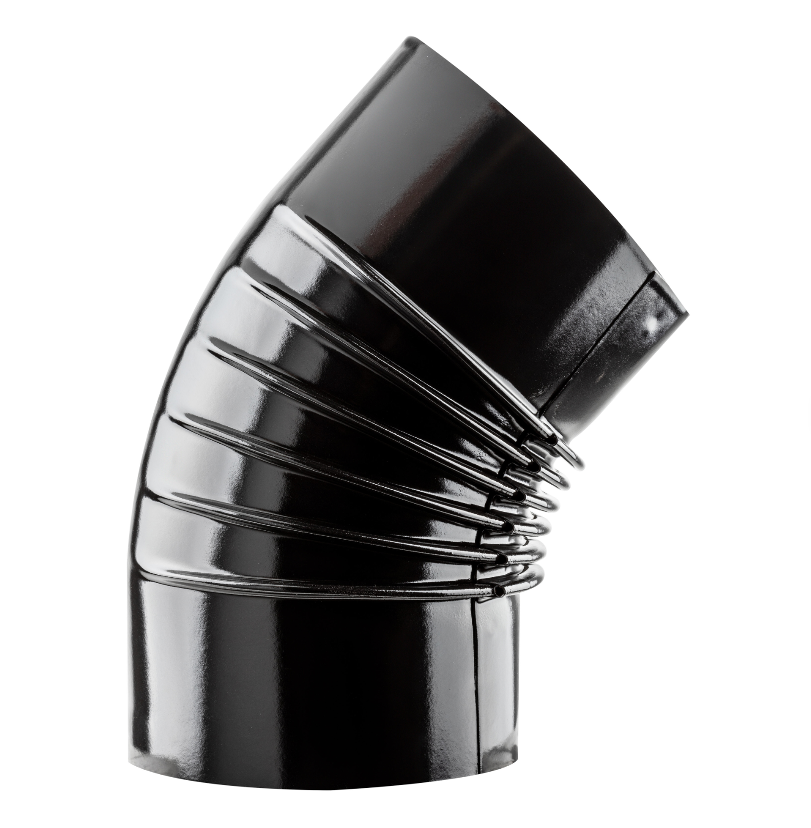 Vitrified 45 Elbow Flue Pipe Ø 150 mm – Black Finish