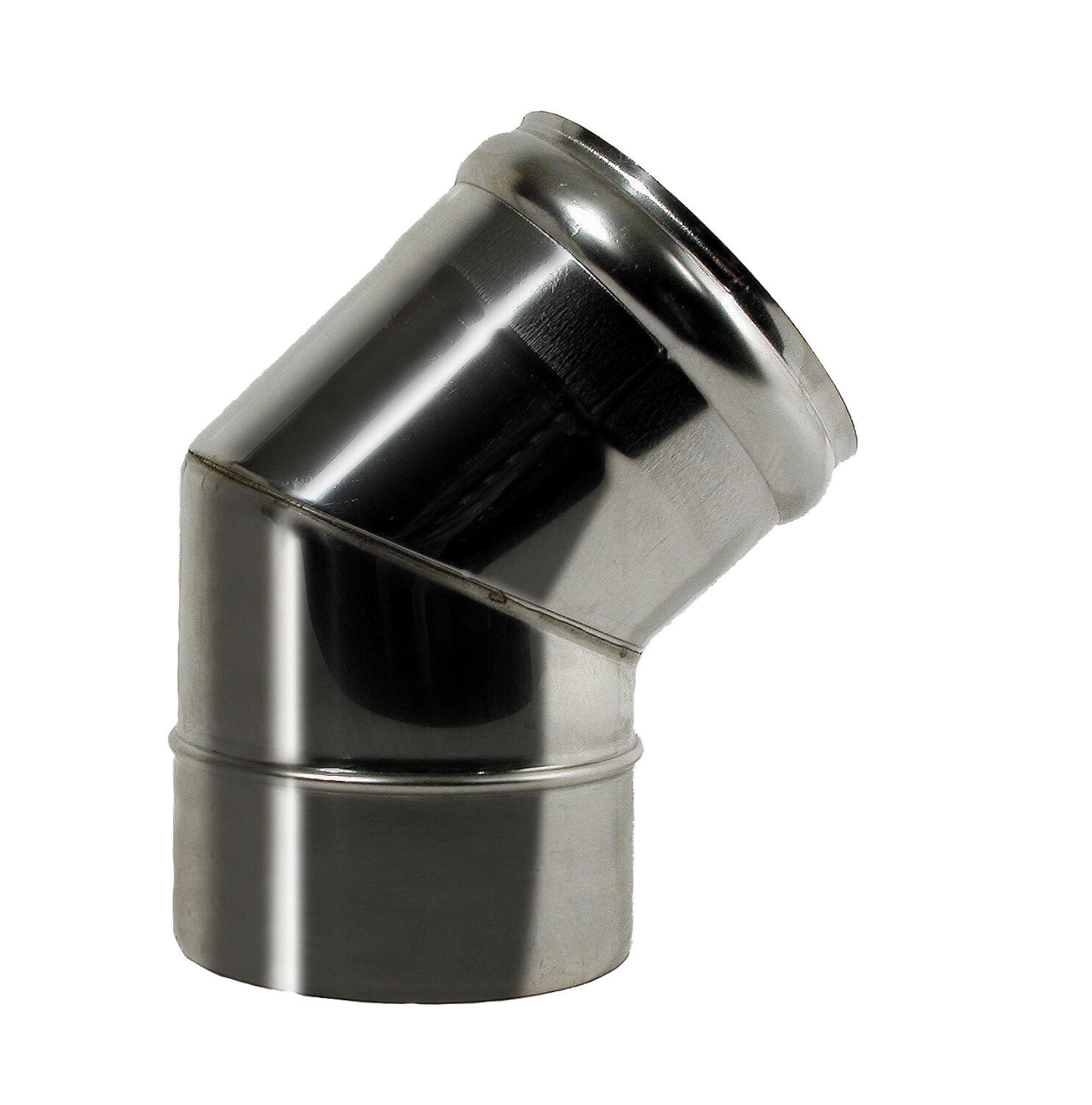 45 Single-Wall Stainless Steel Elbow Ø 150 mm