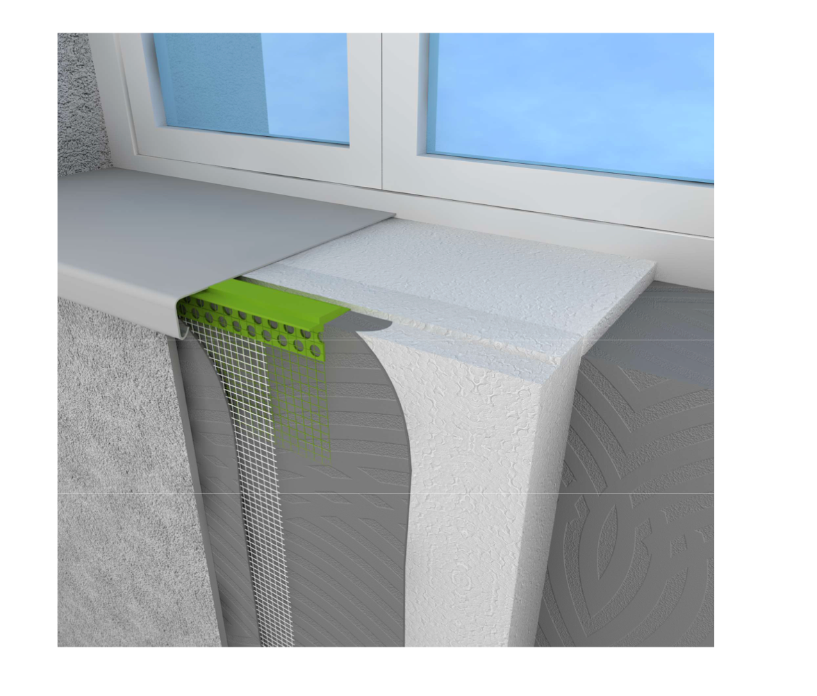 PVC window sill profile