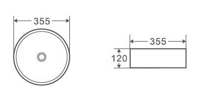 حوض غسيل دائري 36 سم – أبيض مطفي