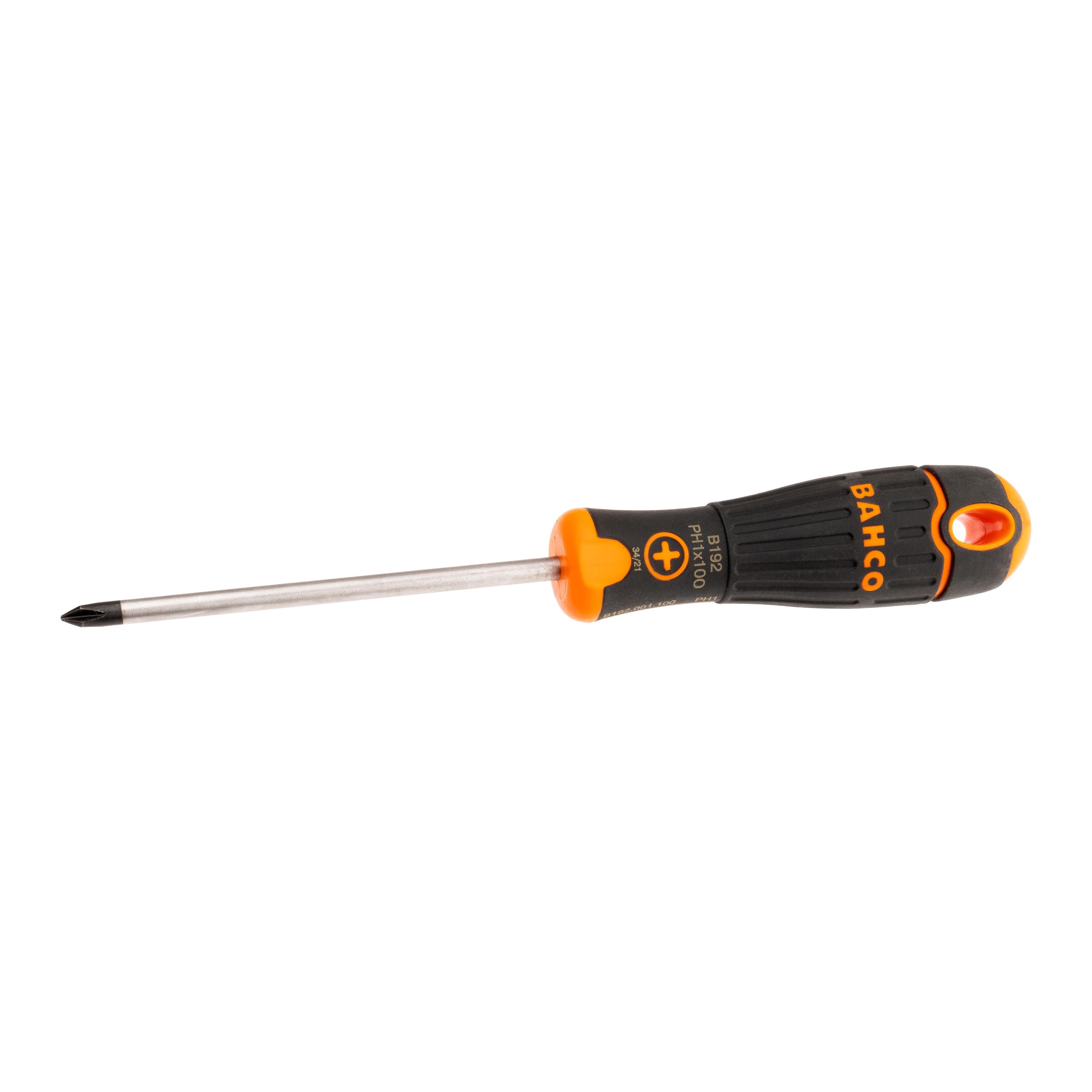 Phillips screwdriver PH1 5x100mm from Bahco, ideal for medium-duty tasks and featuring ergonomic grip.