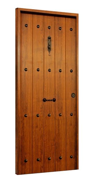 Metal Rustica entrance door – PVC Nogal – 80 cm – left-hand opening