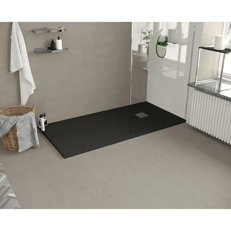 صينية دش راتنجية باريس 80×120 سم – مستطيلة – أسود