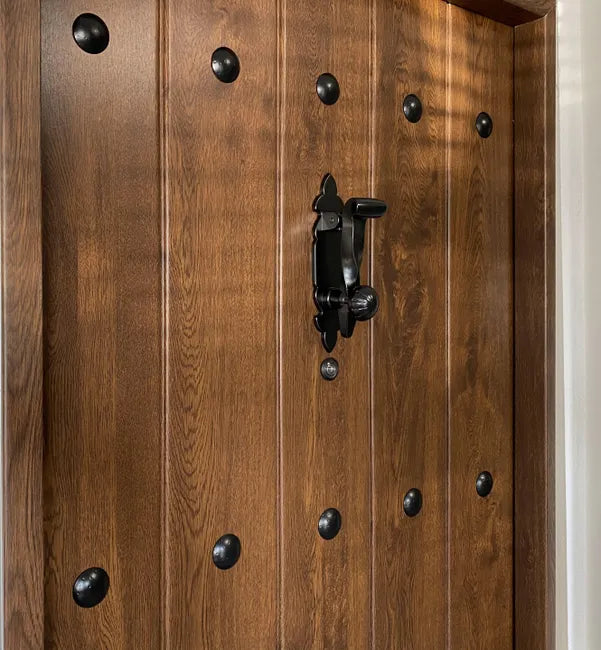 Metal Rustica entrance door – PVC Nogal – 80 cm – left-hand opening