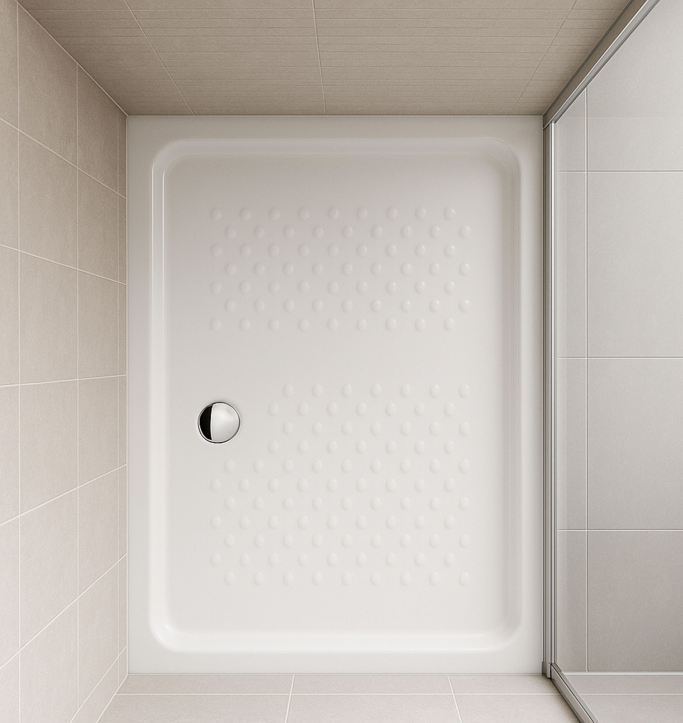 Ceramic Shower Tray Rectangular – White 80 × 100 cm