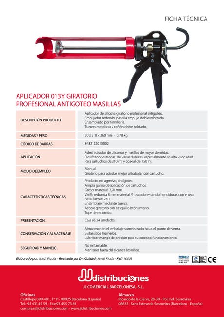 Professional Anti-Drip Silicone Caulking Gun – Manual – 310 ml