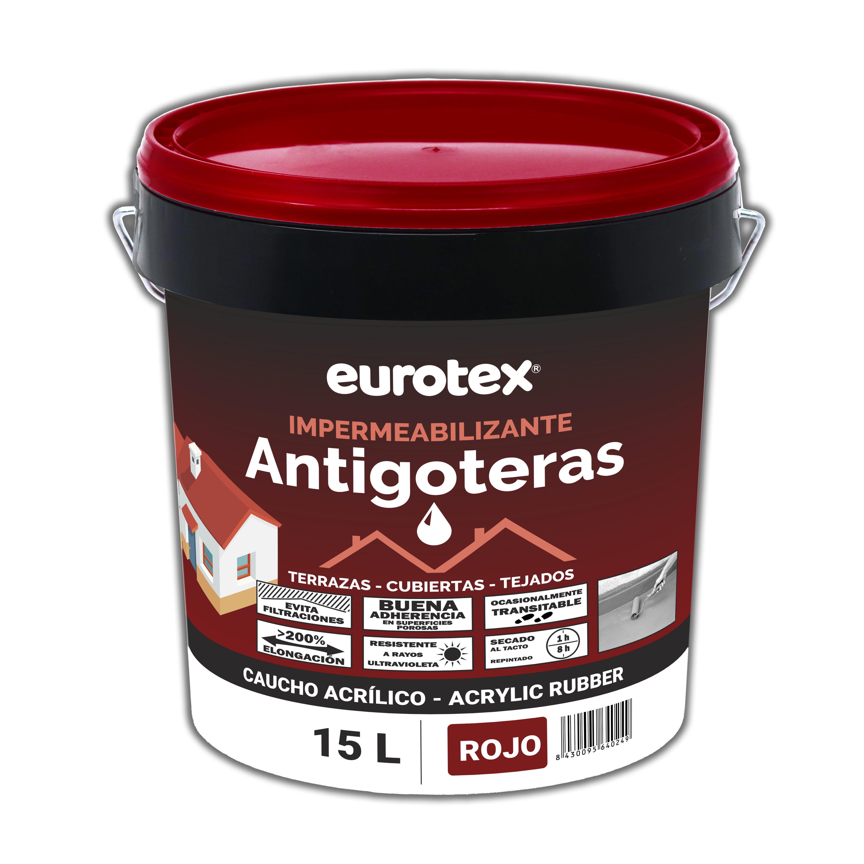 Rubber Waterproofing Coating - Red - 15 L