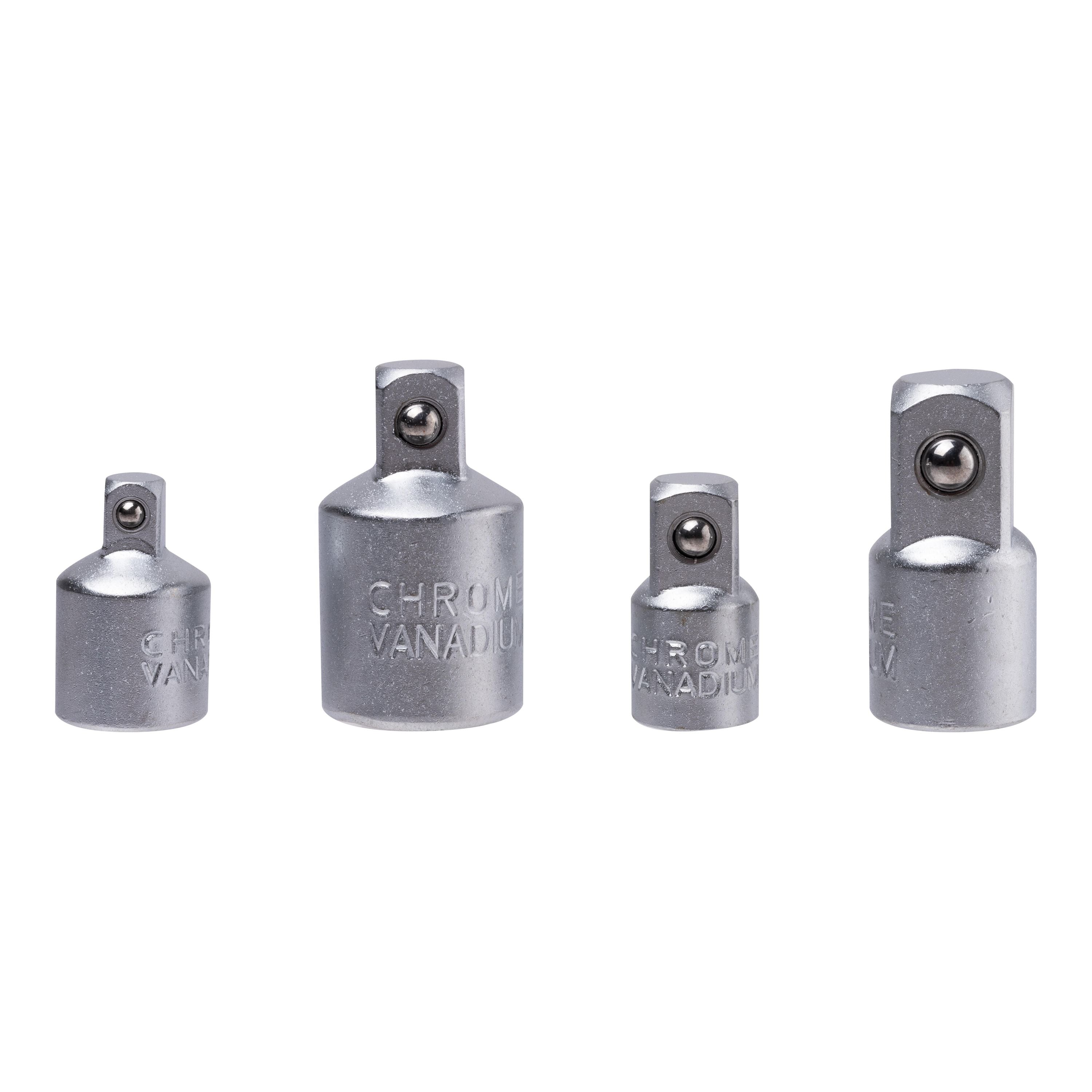 4-Piece Ratchet Wrench Adapter Set (1/4" to 1/2" Conversions)