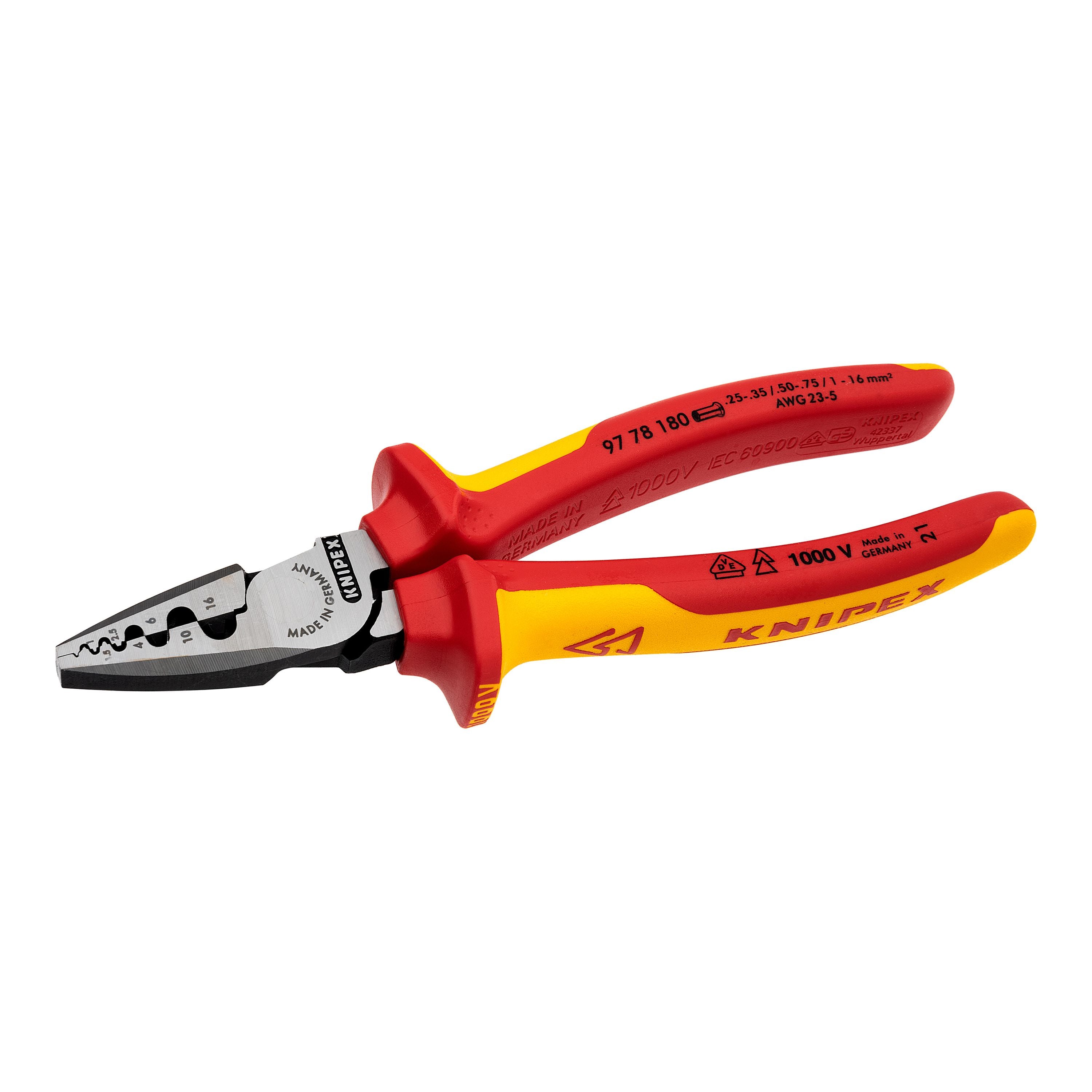 Insulated Crimping Pliers 180 mm Knipex