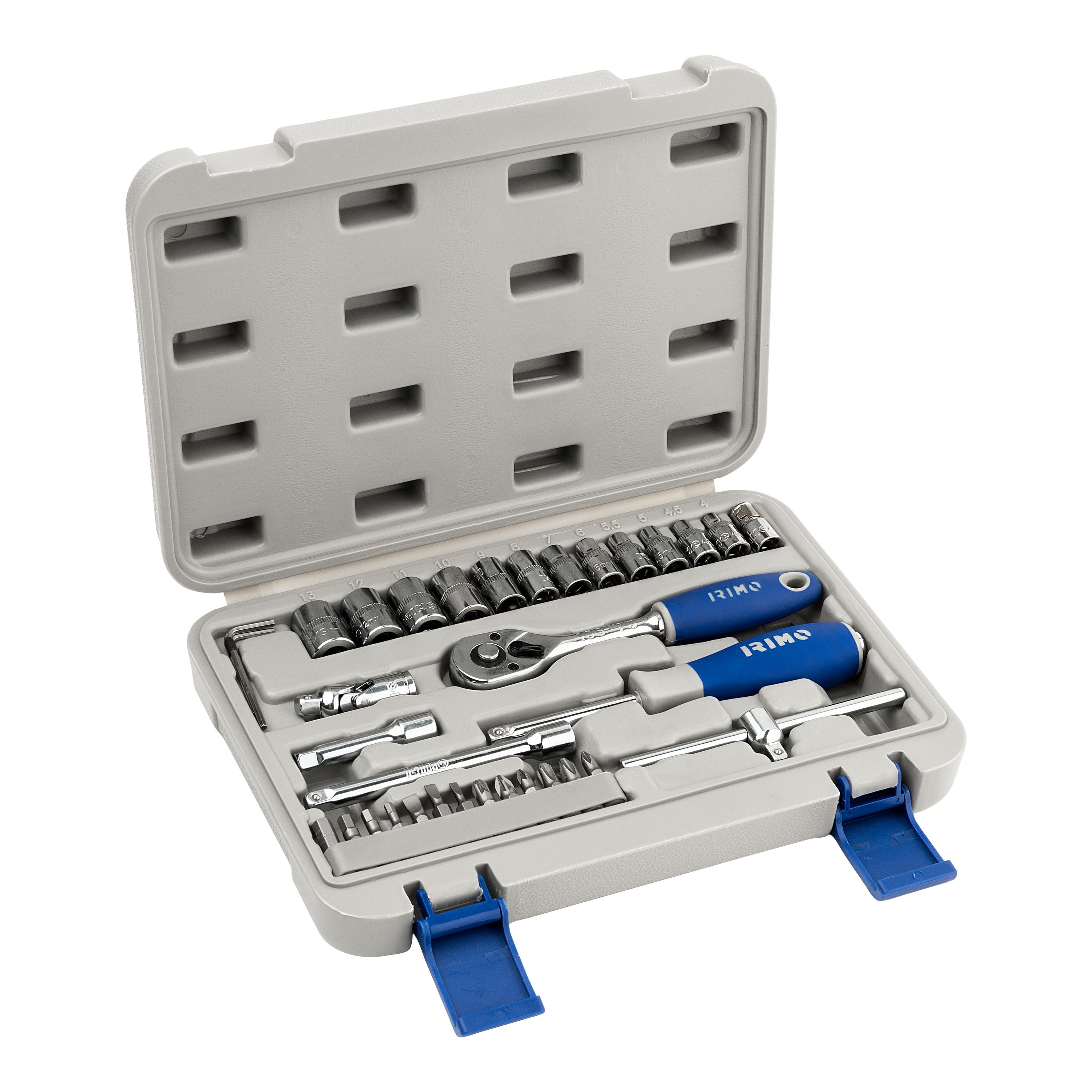 Irimo 35-Piece Socket and Ratchet Set – 1/4" & 1/2" Drive Tools