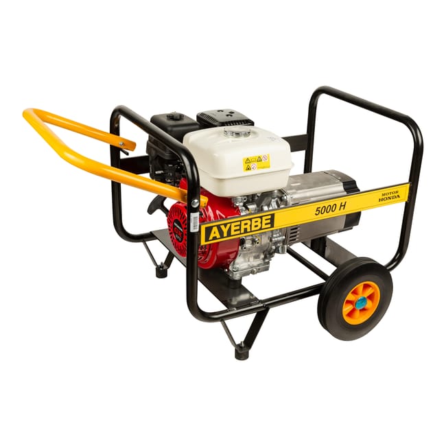 Ayerbe AY-5000 H-MN Gasoline Generator with Honda GP270 engine and durable steel frame.