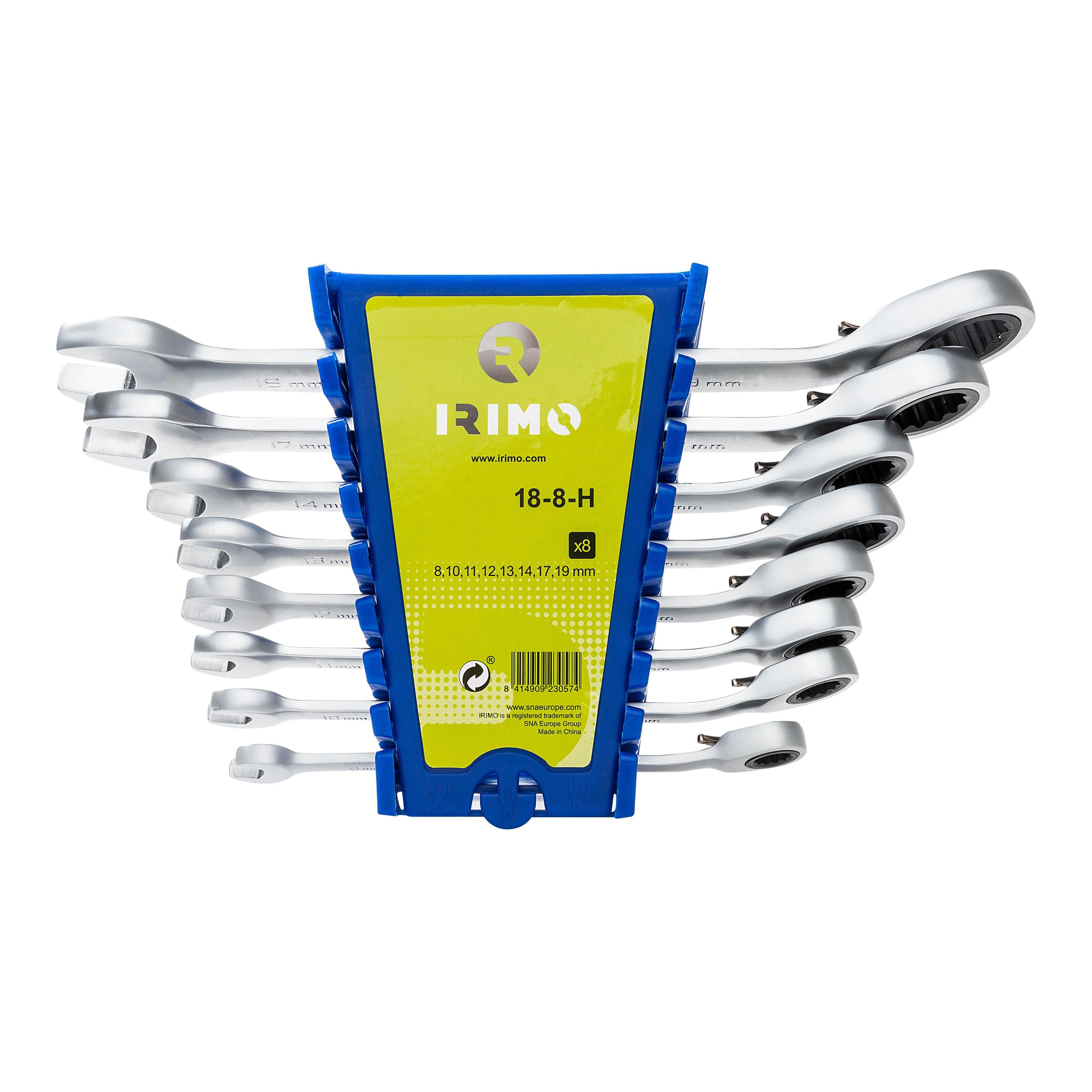 IRIMO 8-Piece Ratchet Combination Wrench Set 8-19 mm – Chrome Vanadium