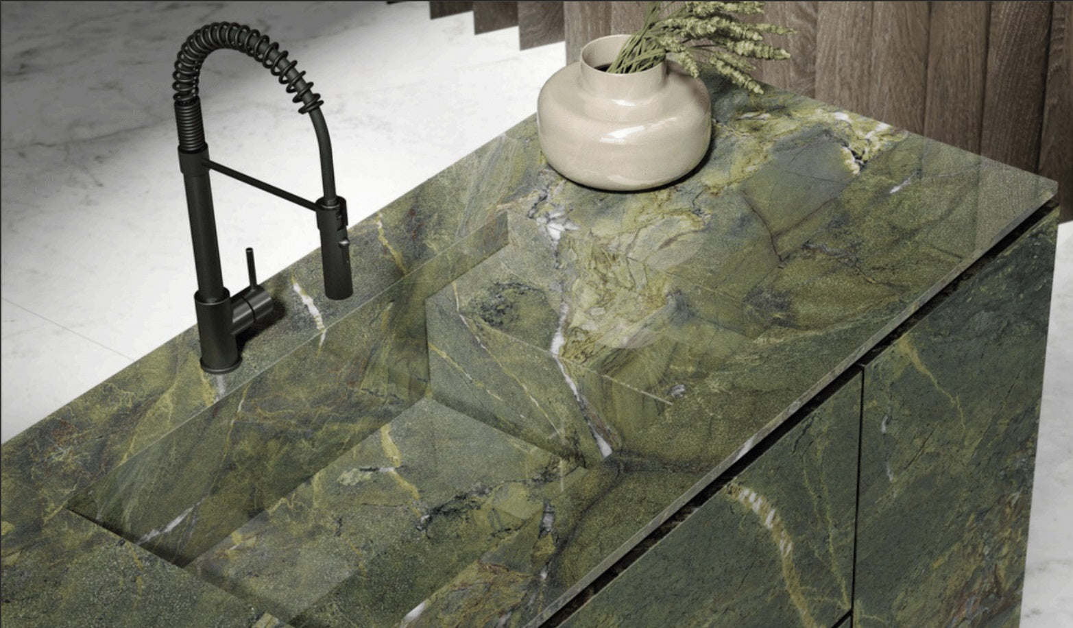 Cuarcita Verde Fantastica Pulido – Polished Green Quartzite Slab