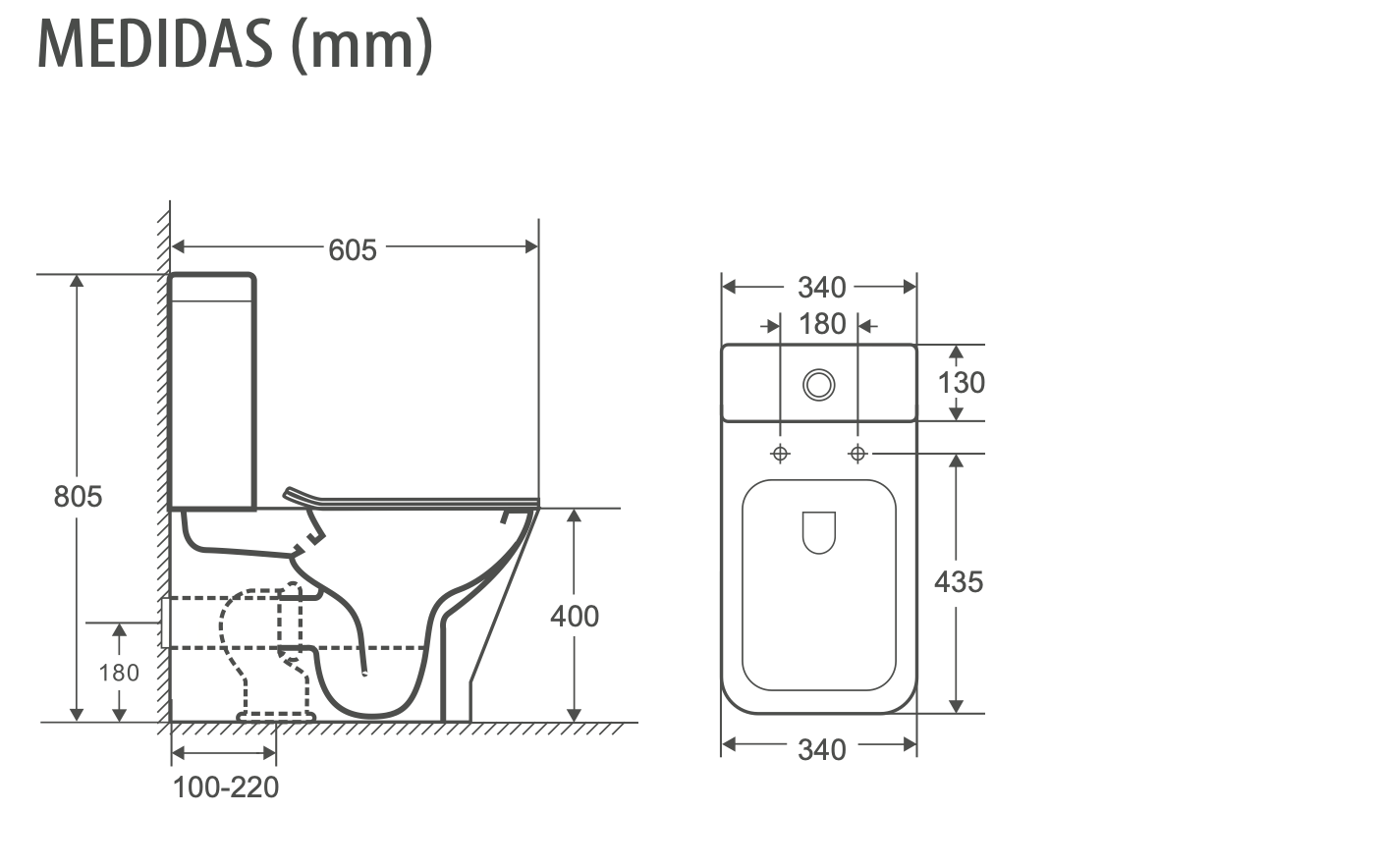 WC-Komplettpack BAIKAL – Schwarz – Bodenstehend – Dual-Ausgang