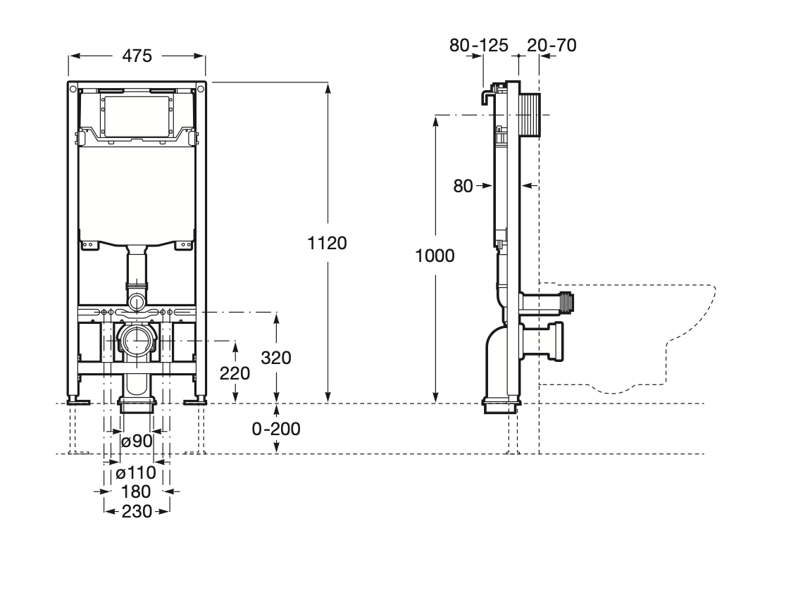 Élément WC TEKMODUL – 12,5 cm – Unterputz-Spülkasten