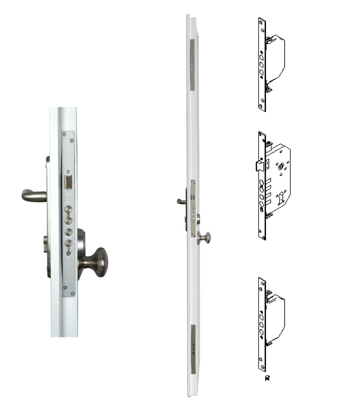 Residential front door – White lacquered – 91 cm – Left-hand opening