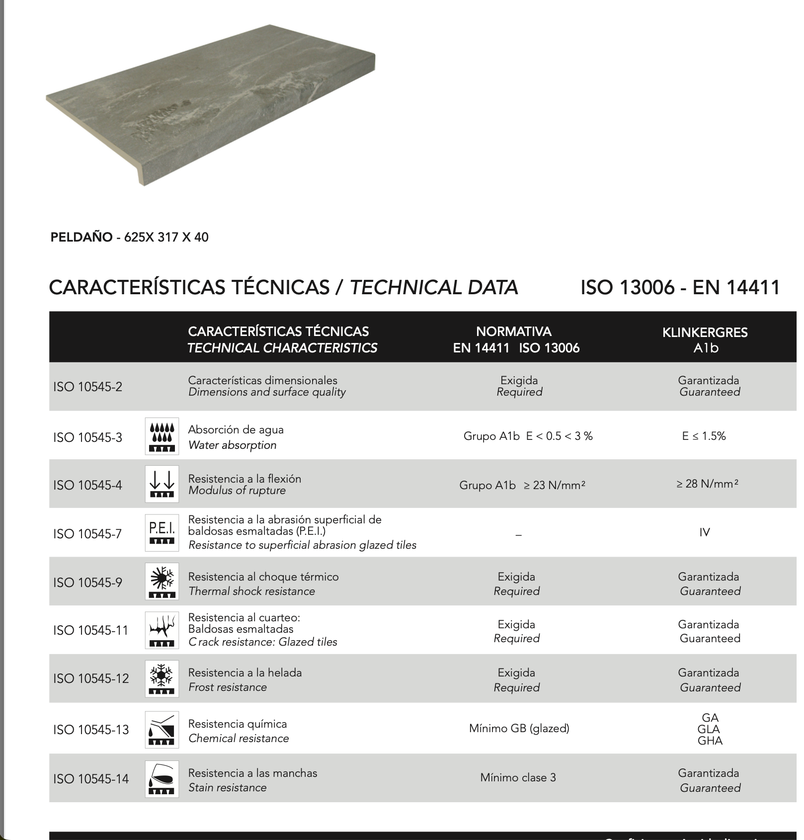 Keramik-Pool-Stufenplatte Vénétie – 31,7 × 62,5 cm – 0,198 m²
