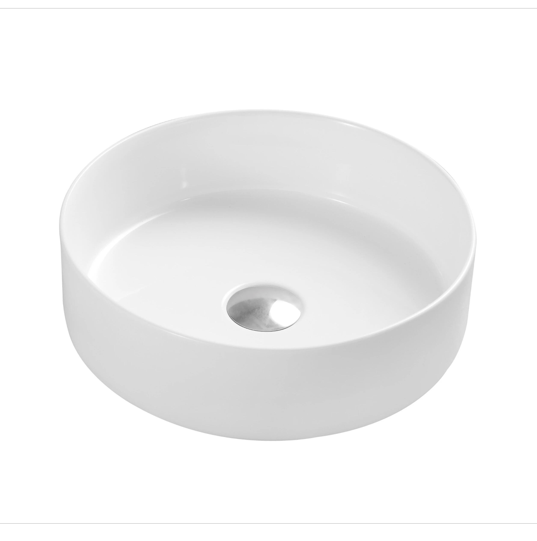 Countertop sink, round, 36 cm – Matt white