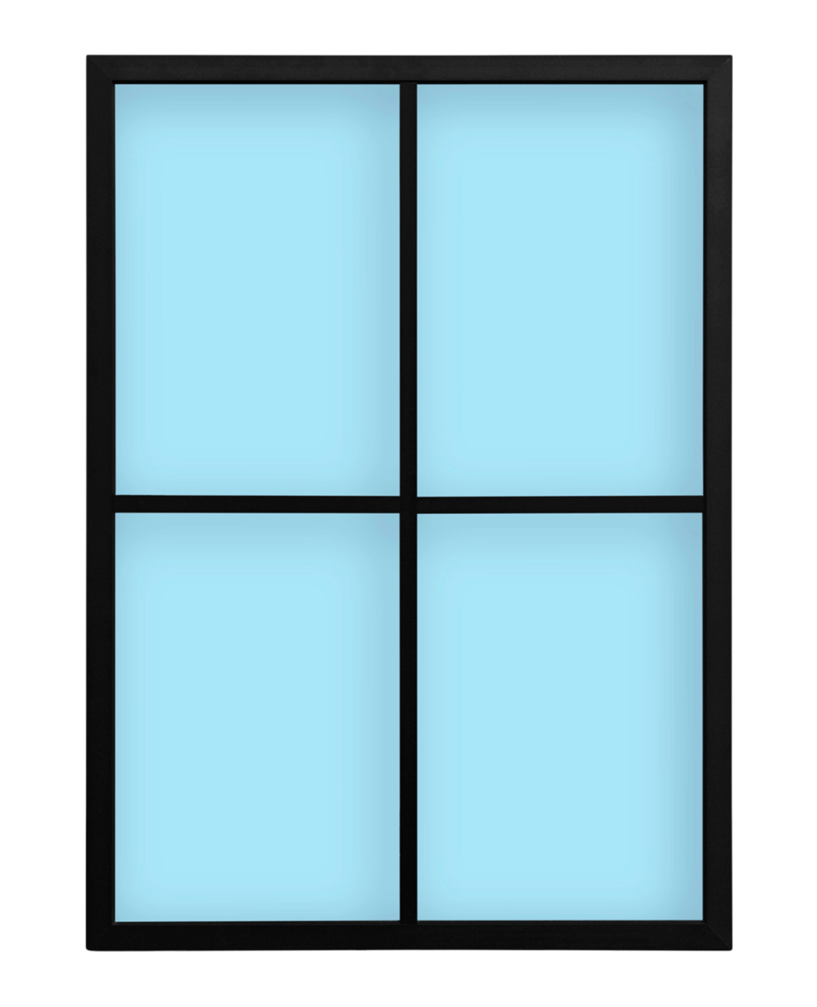 Festfenster Atelier – Schwarz – 75 × 104 cm – 4 Paneele