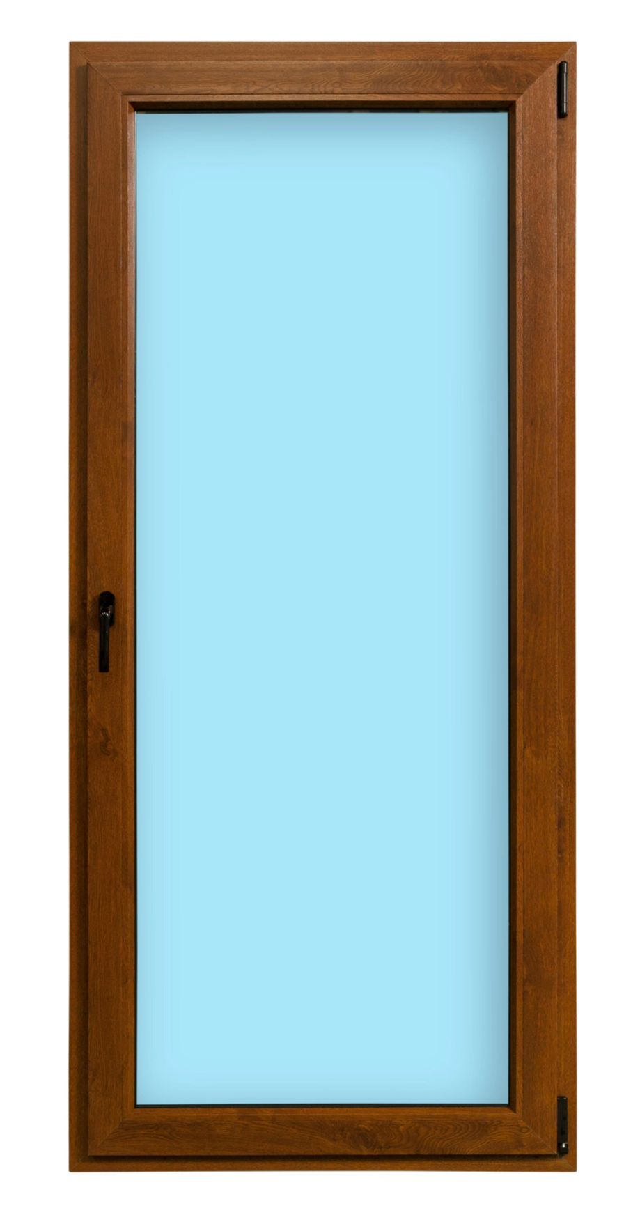PVC balcony door – oak wood decor – 90 × 200 cm – turn/tilt function