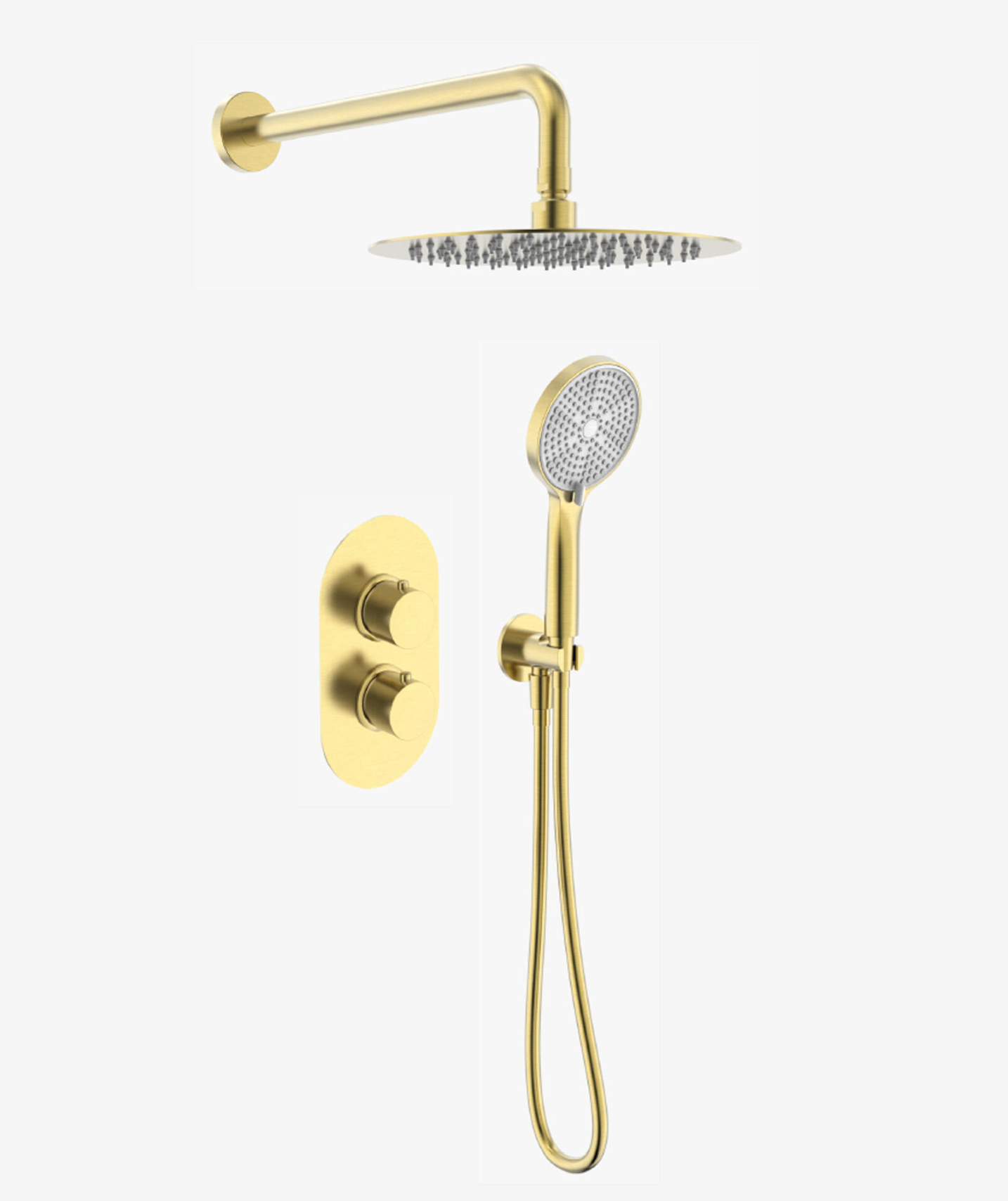RONDO thermostatic concealed shower set – PVD gold