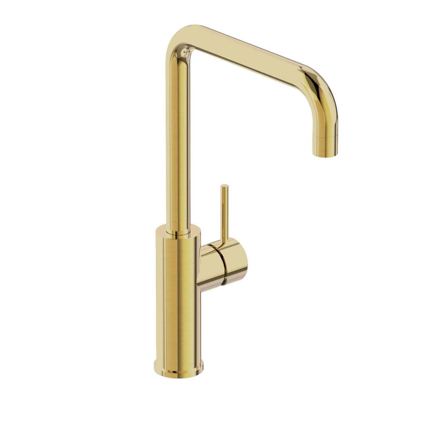 Grifo de cocina monomando Atlantis – PVD dorado – caño alto – 35×20,5 cm