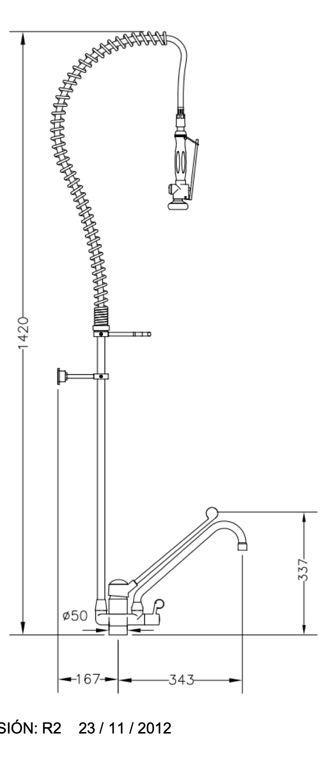 INDUSTRIAL single-lever kitchen faucet – Ø 3.8 cm connection