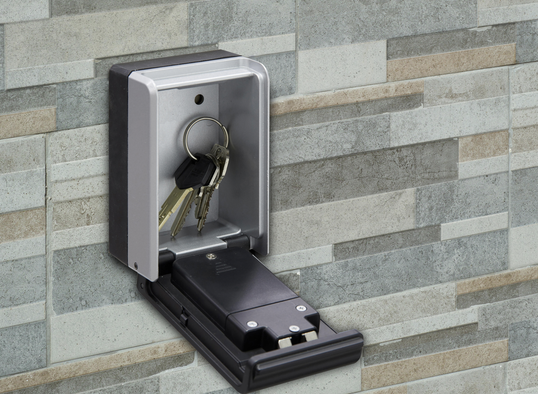 KEEPER‑E electronic key safe – Silver (Plata) – 38 × 12 × 8 cm