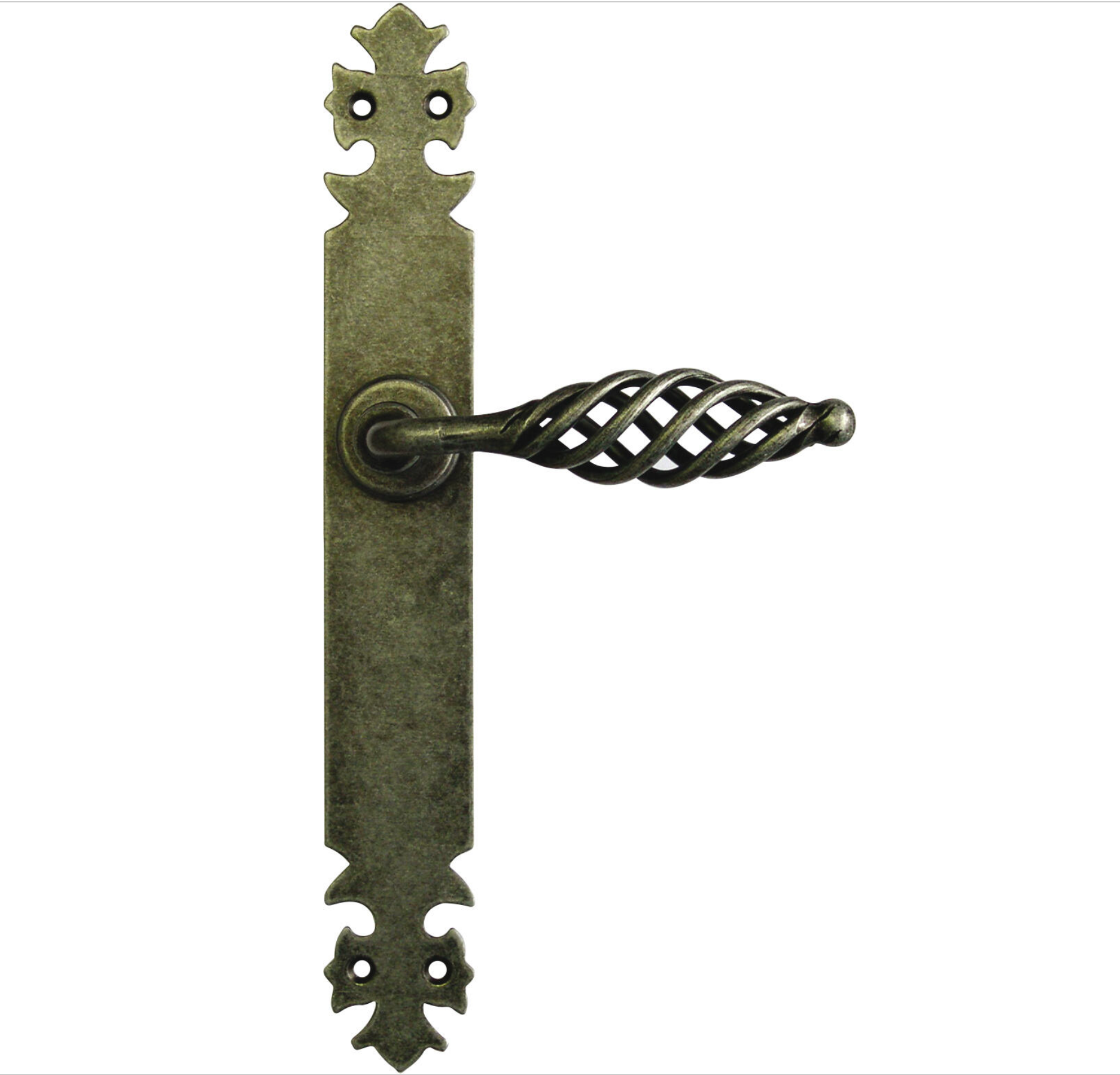 Türgriff-Set Candela mit Blindplatte – Schmiedeeisen Schwarz