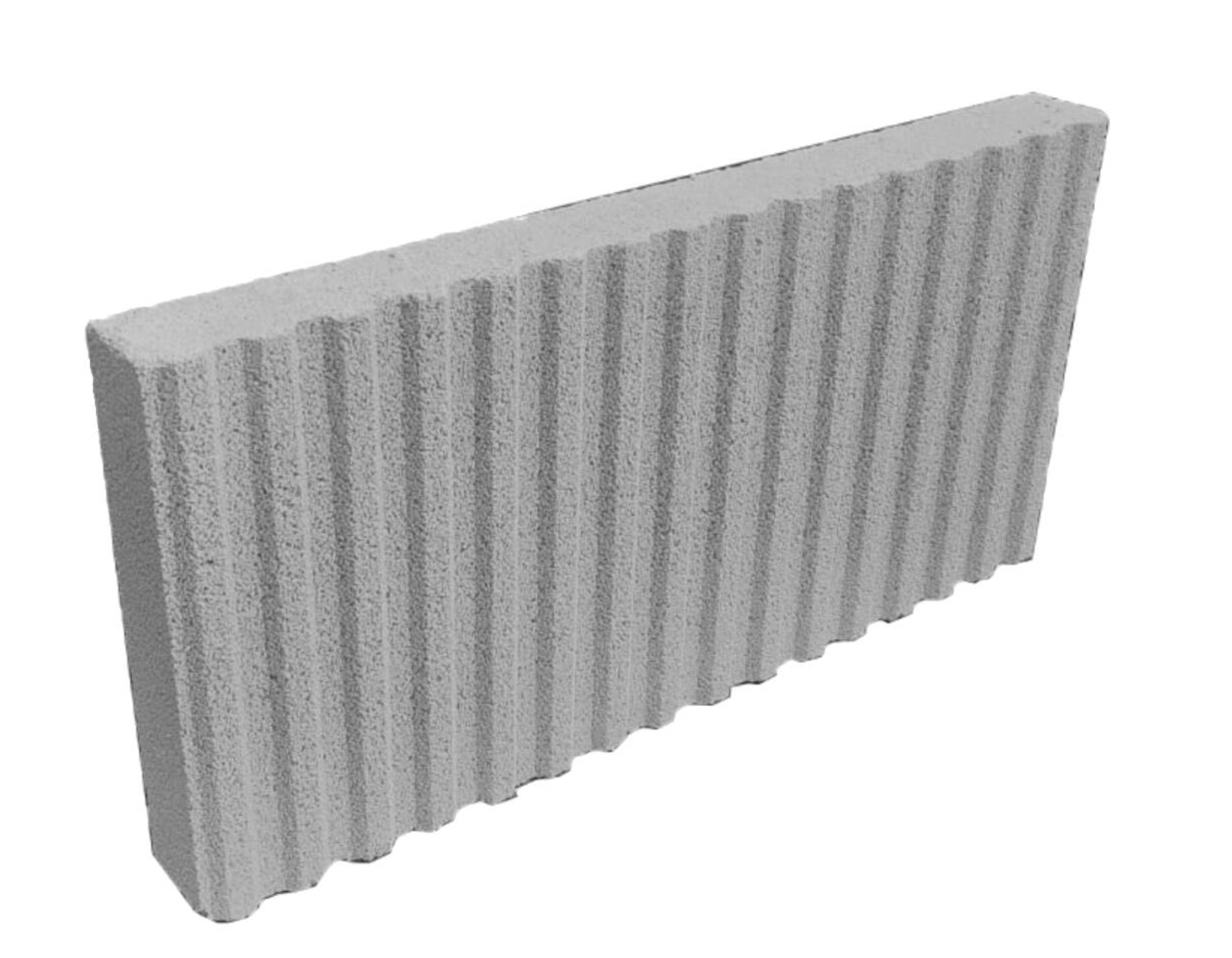 Mauerabdeckplatte aus Beton – Grau, 50 × 24,5 × 5 cm, gerillte Oberfläche