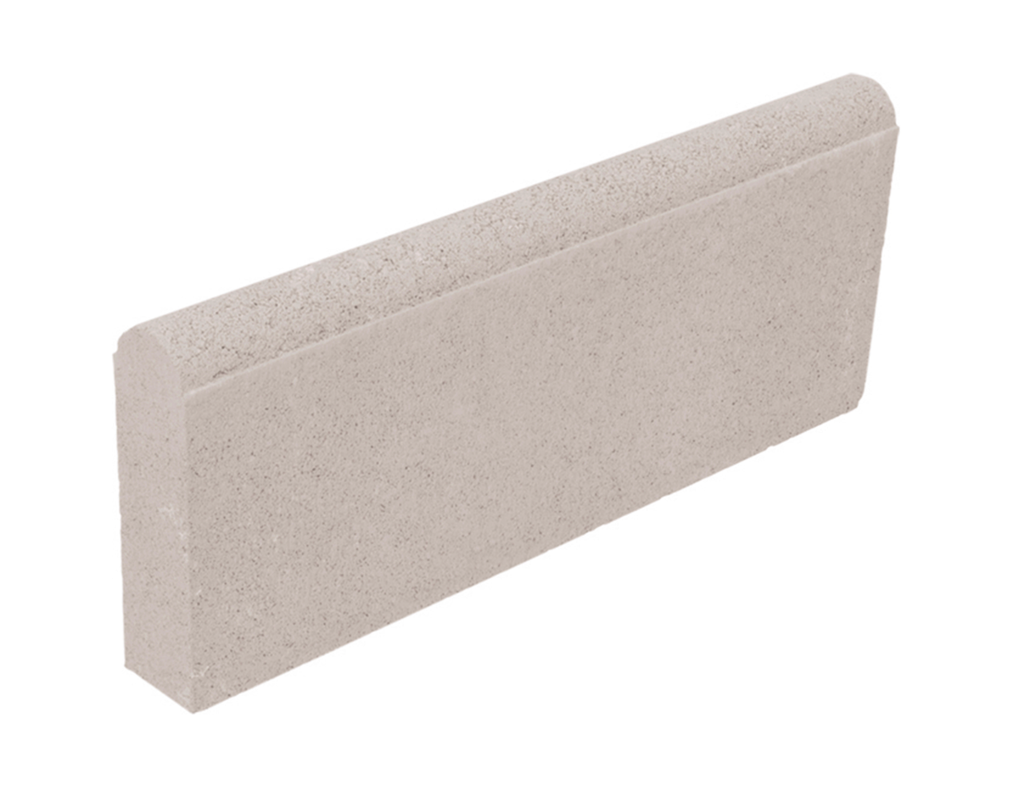 Runde Betonbordkante – Weiß, 50 × 20 × 6 cm