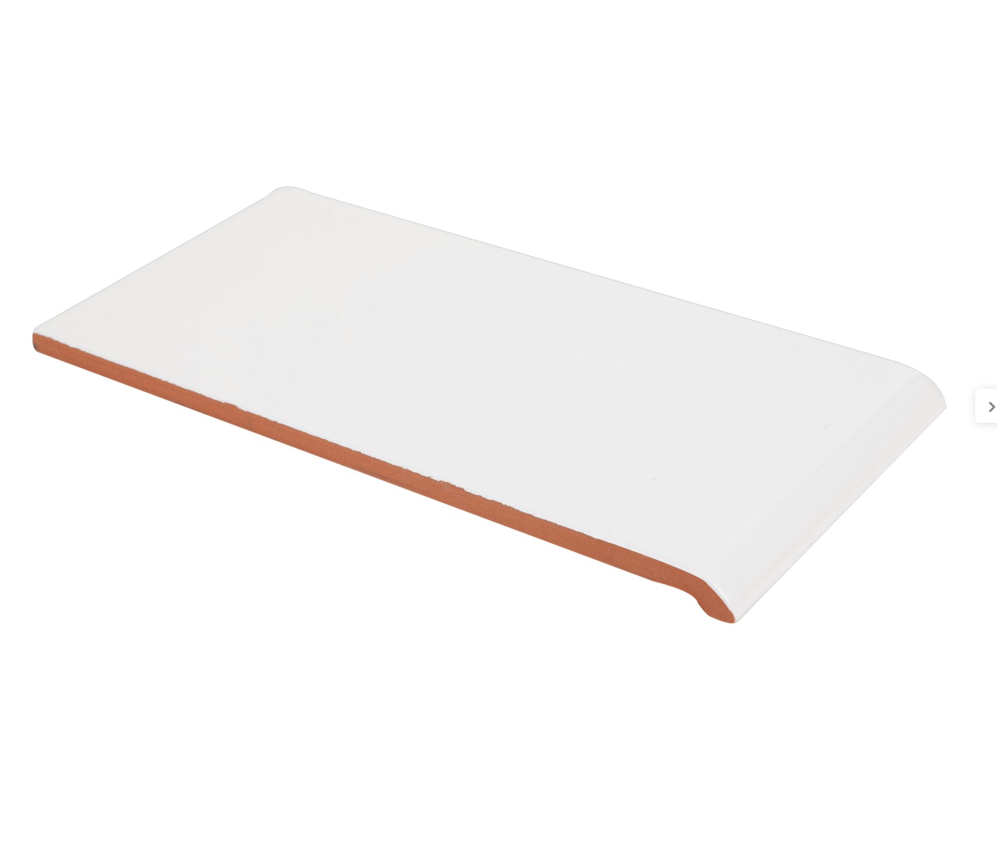 Keramik-Wasserabweiser „Rustik schmal“ – 14 × 28 cm, weiß glänzend