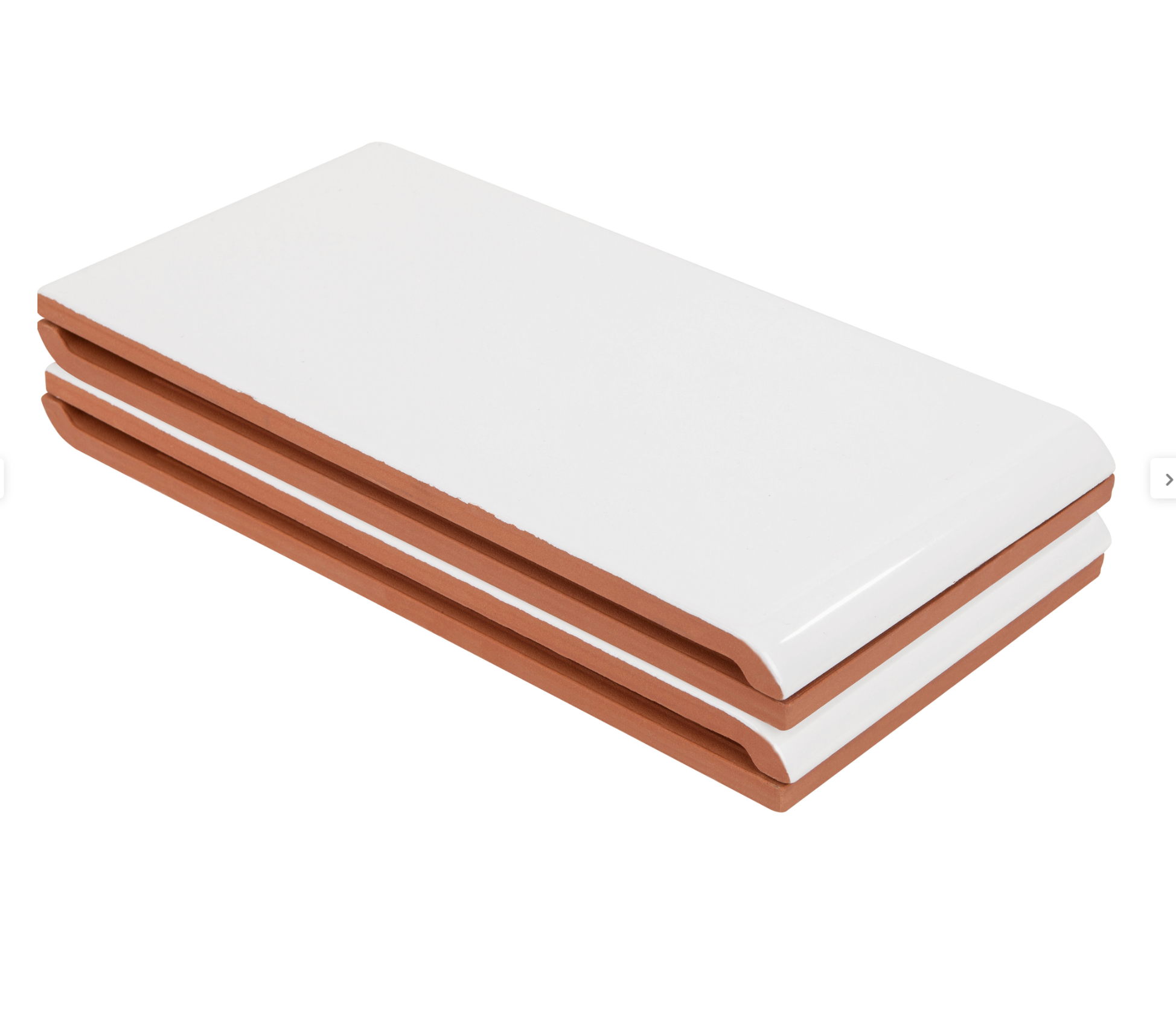 Keramik-Wasserabweiser „Rustik schmal“ – 14 × 28 cm, weiß glänzend