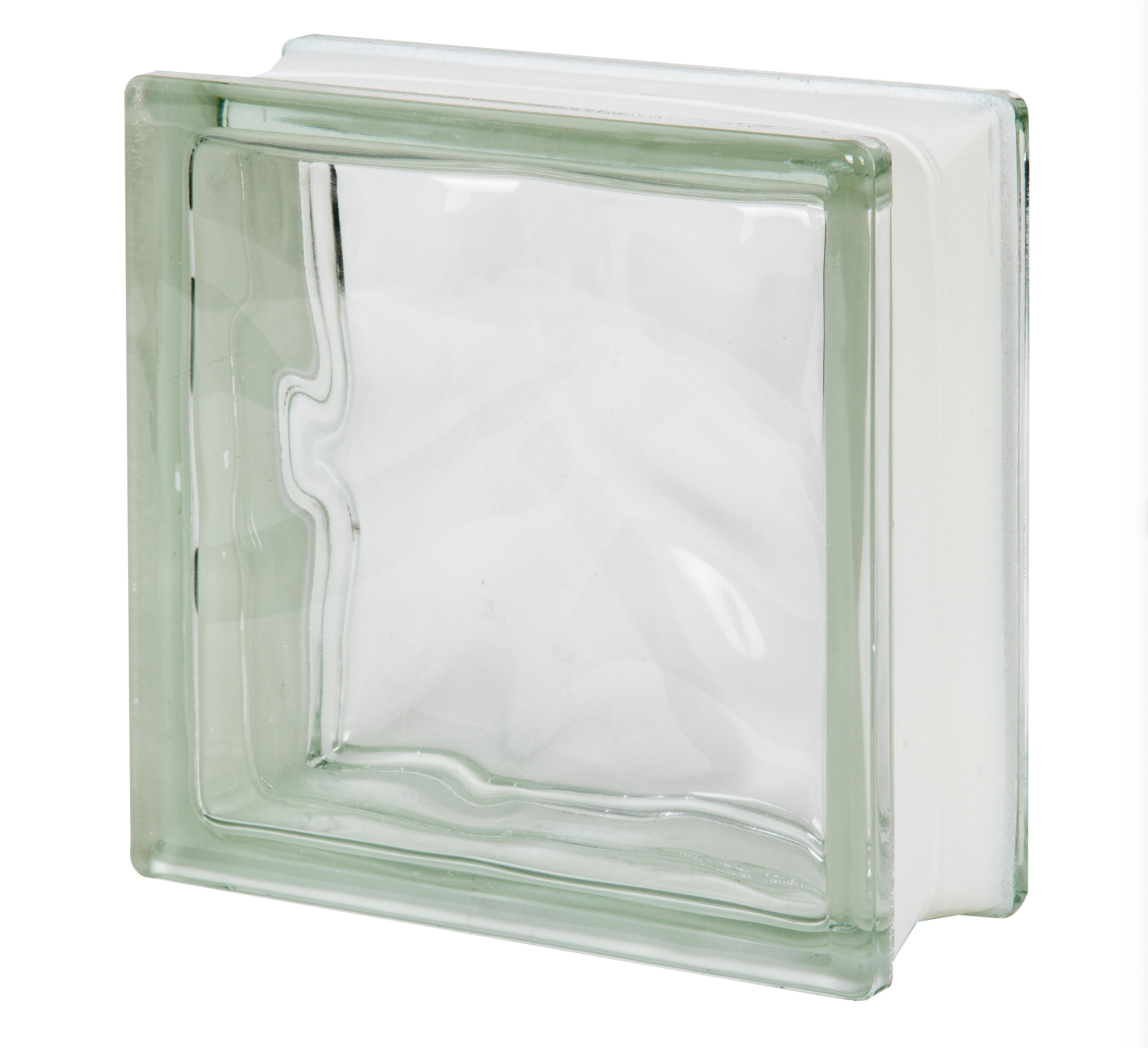 Glasbaustein klar – 19 × 19 × 8 cm