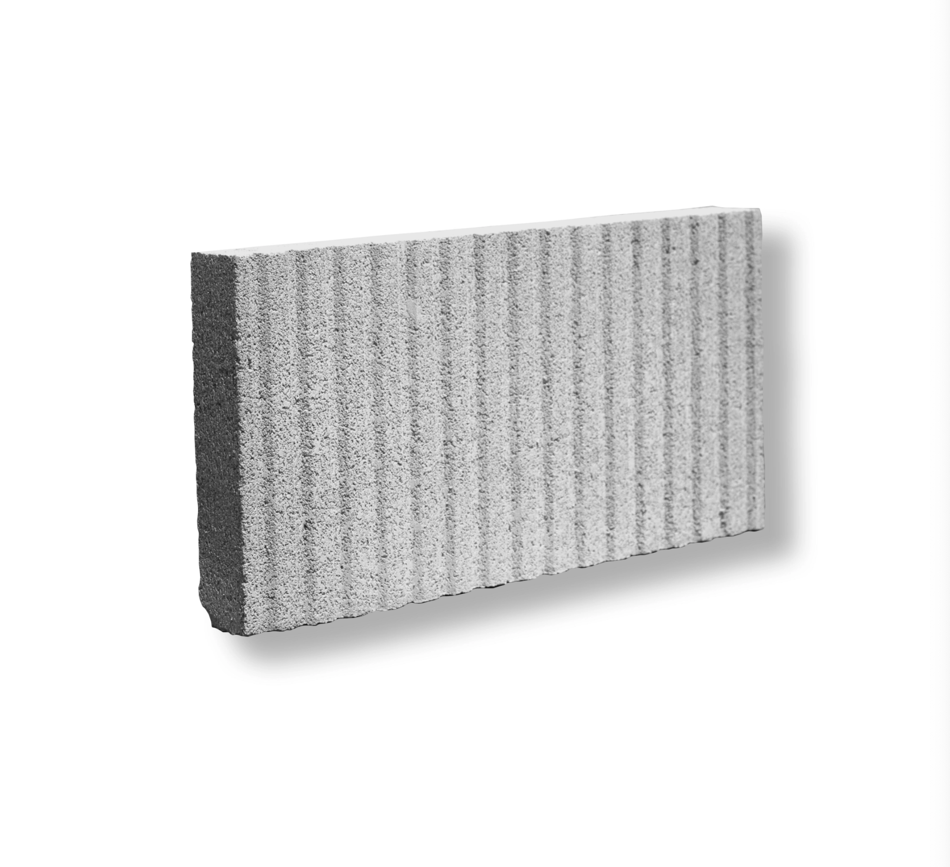 Beton-Mauerabdeckplatte gerillt – Grau, 50 × 25 × 5 cm