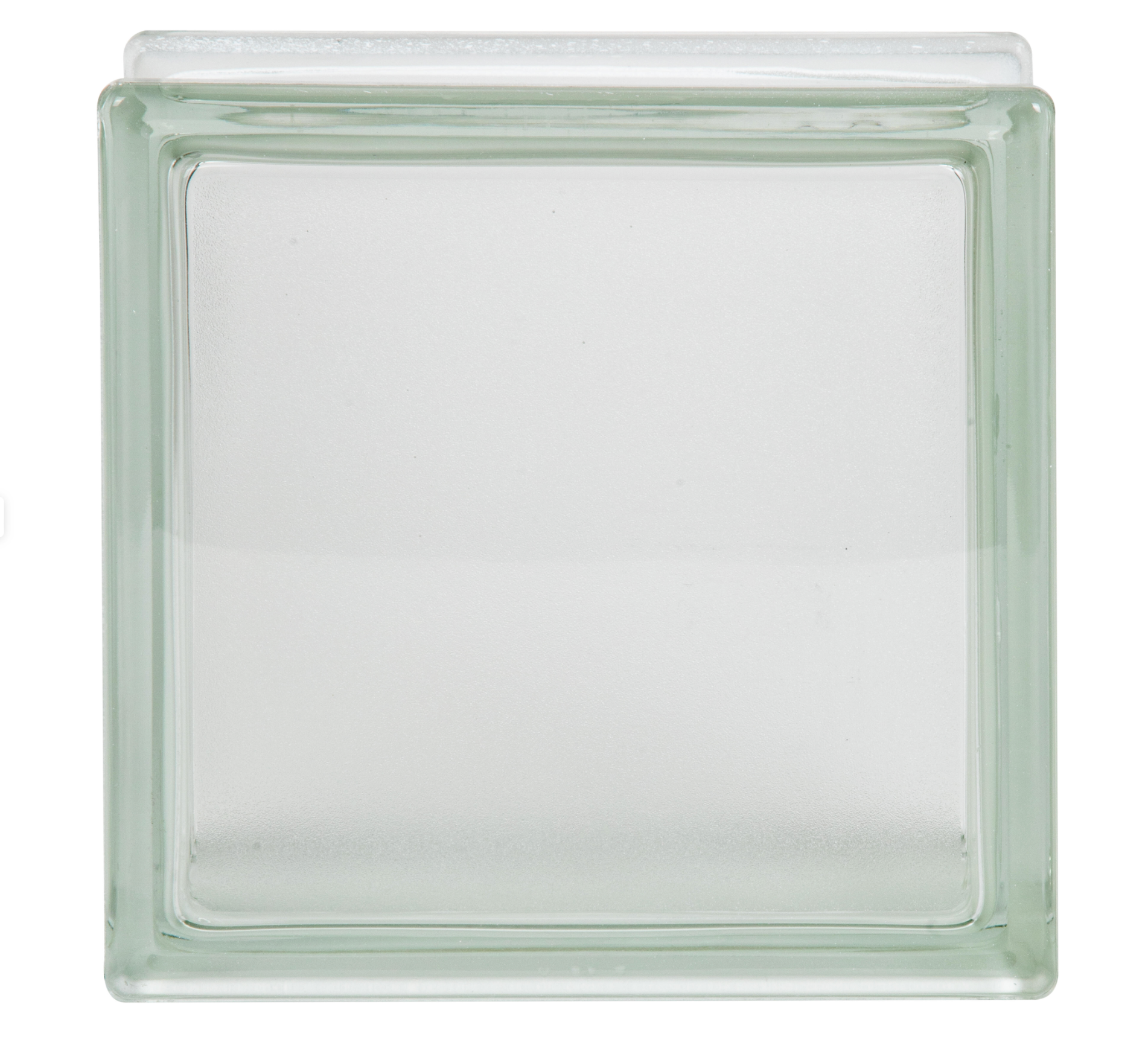 Glasbaustein satiniert – 19 × 19 × 8 cm