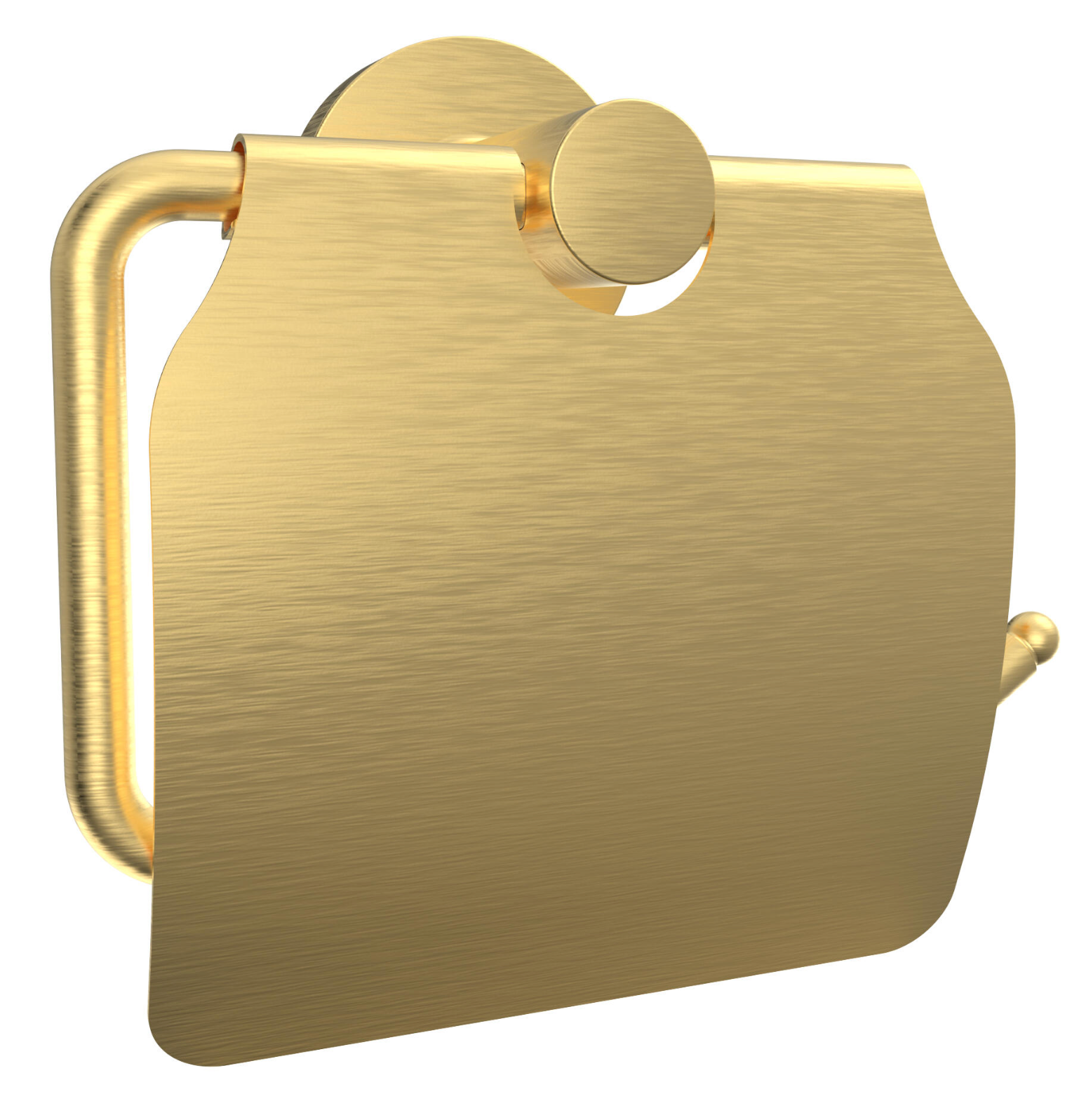 Toilet paper holder with flap “Rondo” – PVD finish “Old Gold” (zinc)