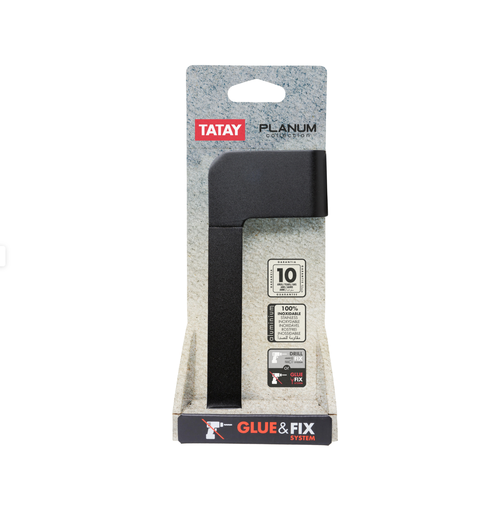 Portarrollos de papel higiénico Planum sin solapa, aluminio (negro)