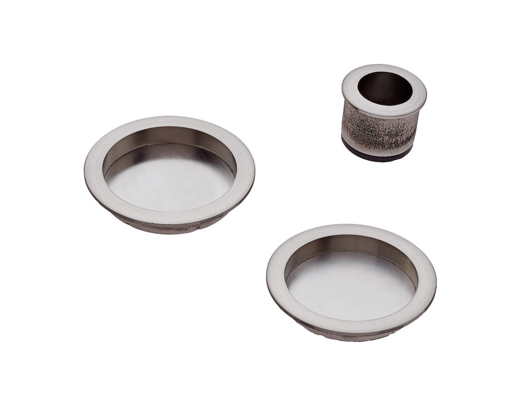 Schiebetür-Zugset – runde Cazoleta, schwarz  Ø 31,25 mm