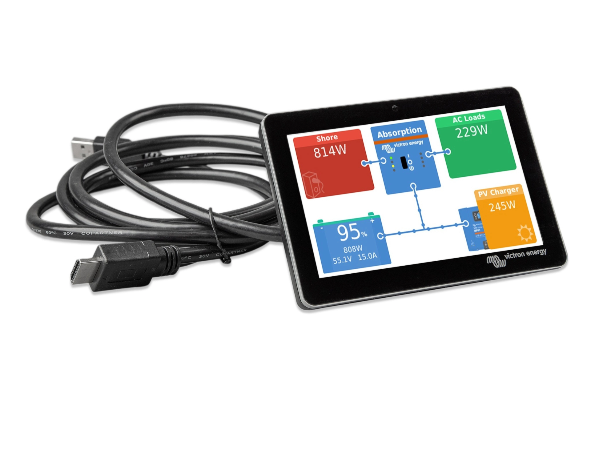 Victron GX Touch 50 – 5-inch touch display for Cerbo GX, waterproof