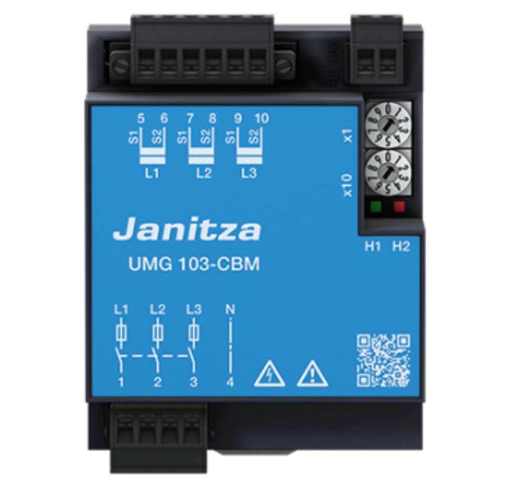 Janitza UMG 103-CBM – Compact energy analyzer (DIN rail, Modbus RTU)