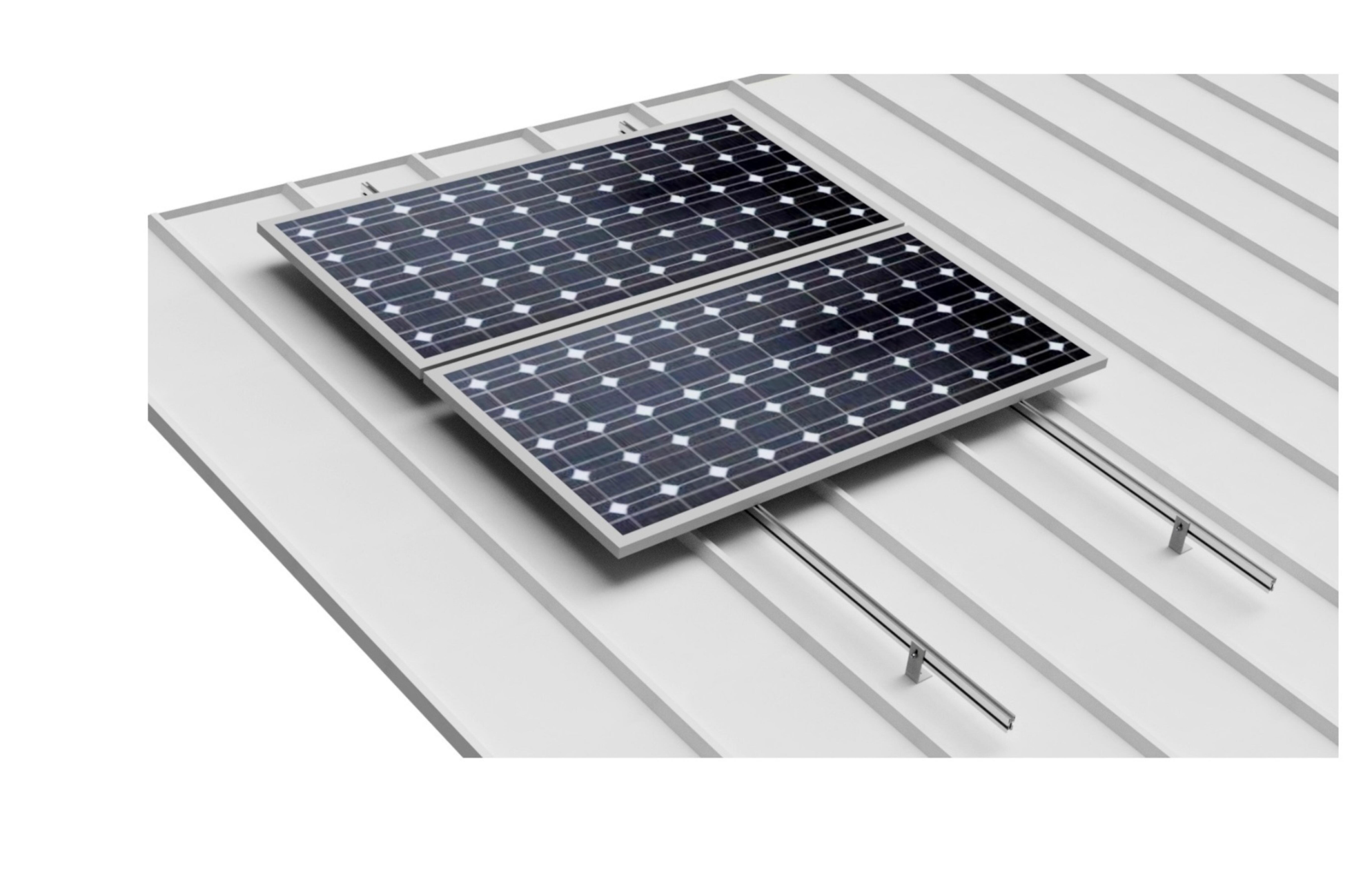 Sunfer 03V6 – Coplanar mounting kit for 6 solar modules (aluminum, 195 × 20 × 12 cm)