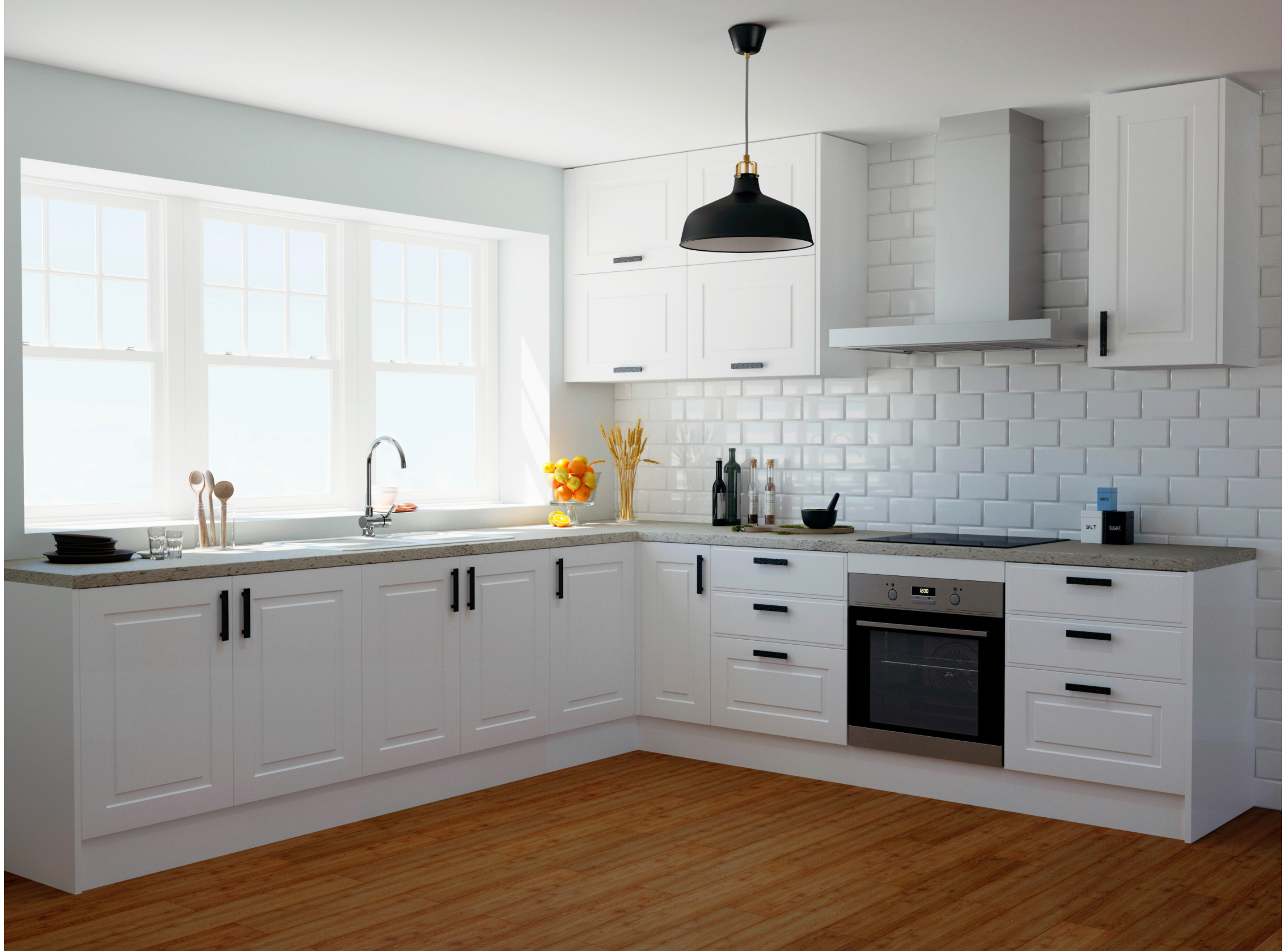 Mallorca kitchen – White, classic design – 2.60 m kitchen length