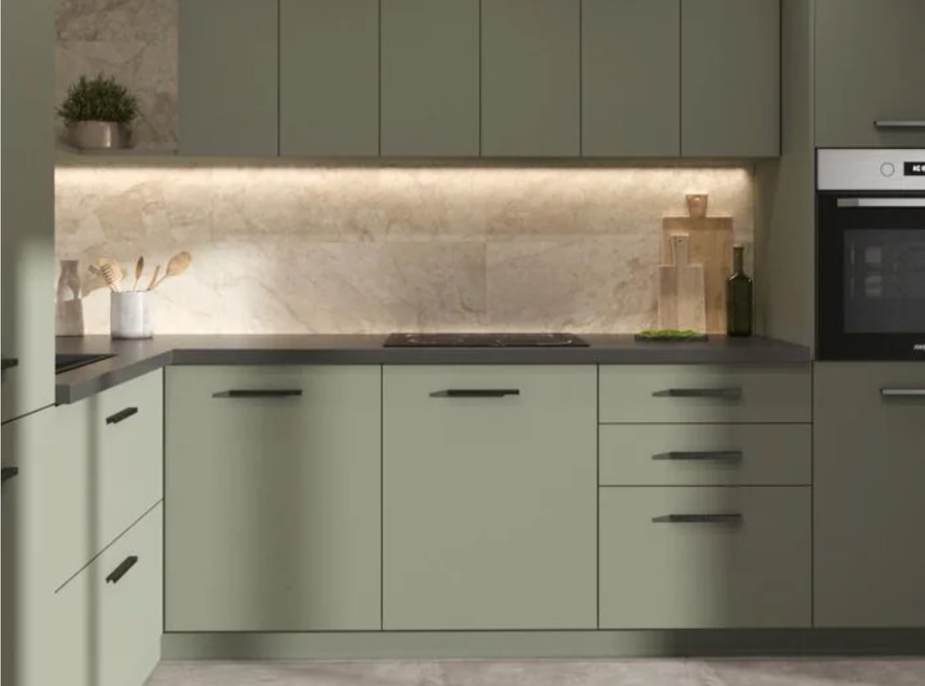 Lisbon kitchen – Green Liquen – 260 m kitchen length