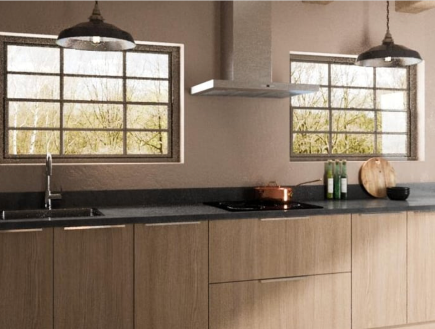 Copenhagen kitchen – light oak, DPL 260 m kitchen length