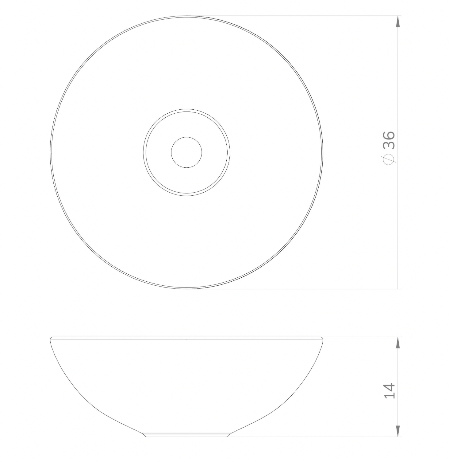 Bol countertop washbasin 36 cm – Matt black