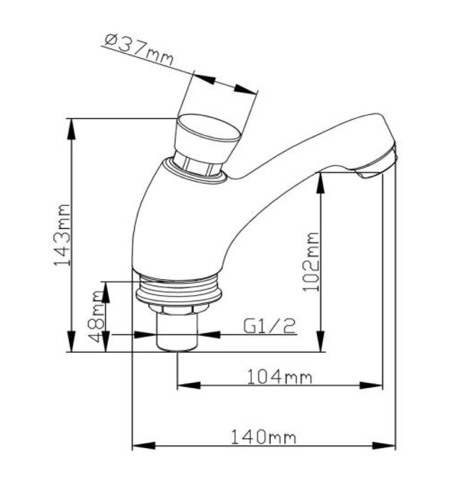 Timer-controlled single-lever basin mixer “Tukik” – chrome – brass & zamak