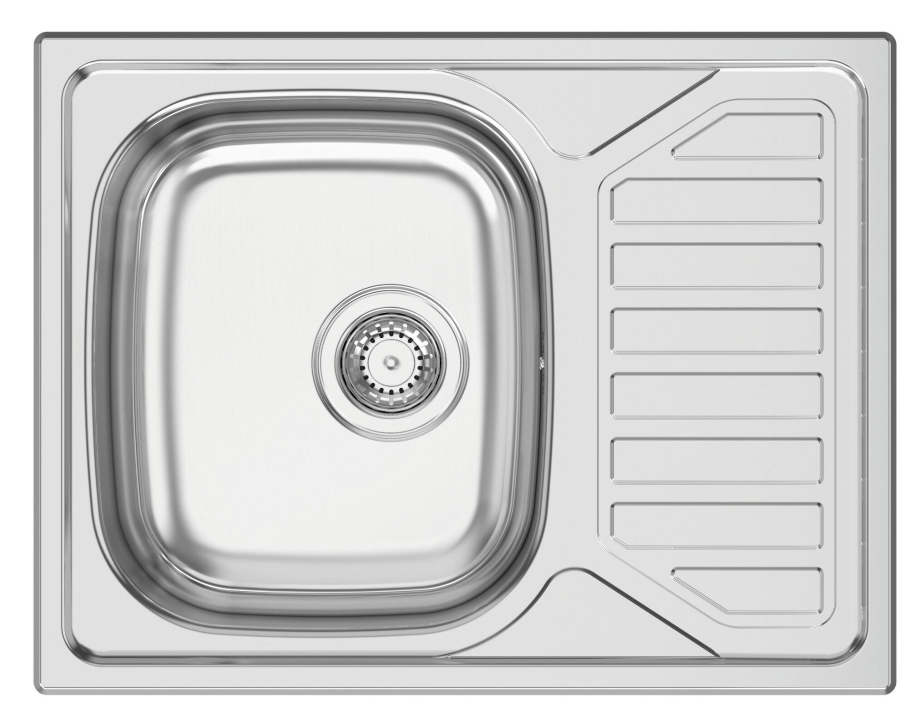 Rodi mini kitchen sink, 1 bowl with drainer – stainless steel – 65 × 50 cm